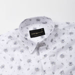 Zyro White Luxurious Linen Flower Printed Shirt - John Ellies
