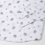Zyro White Luxurious Linen Flower Printed Shirt - John Ellies