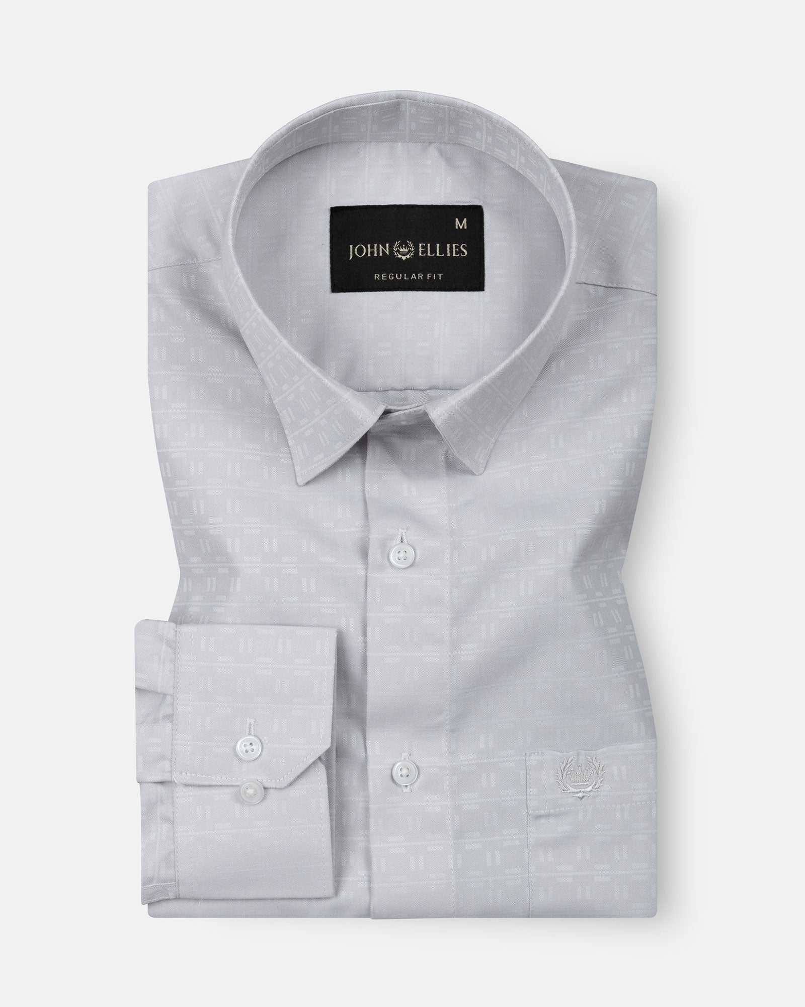 Cyron Grey Printed Cotton Shirt - John Ellies