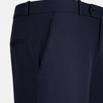 Palermo Blue Stripe Formal Cotton Pant - John Ellies