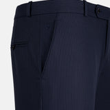 Palermo Blue Stripe Formal Cotton Pant - John Ellies
