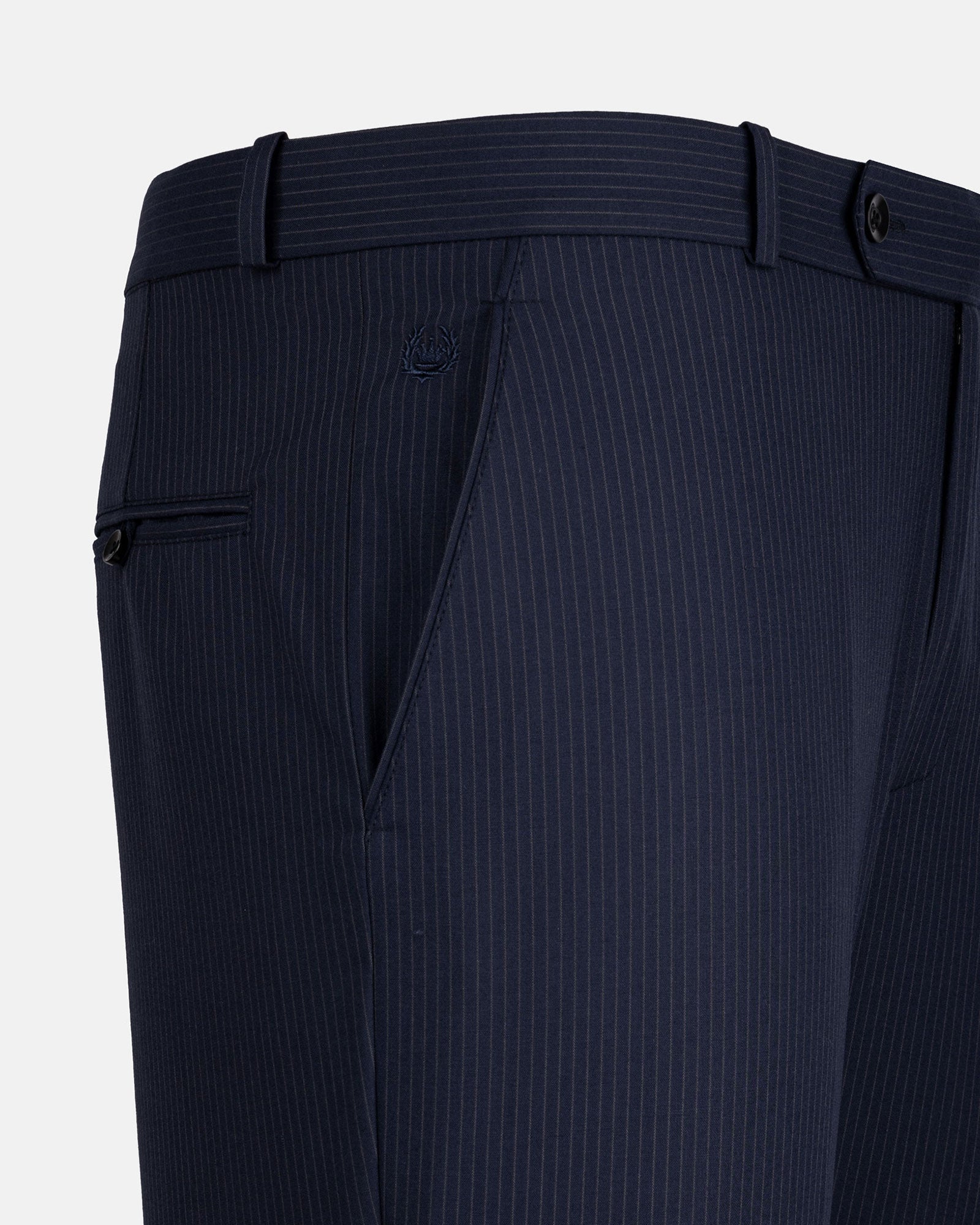 Palermo Blue Stripe Formal Cotton Pant - John Ellies