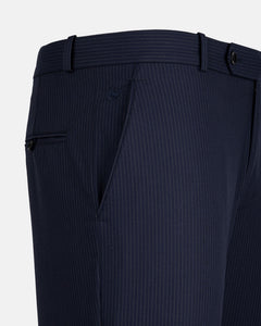 Palermo Blue Stripe Formal Cotton Pant - John Ellies