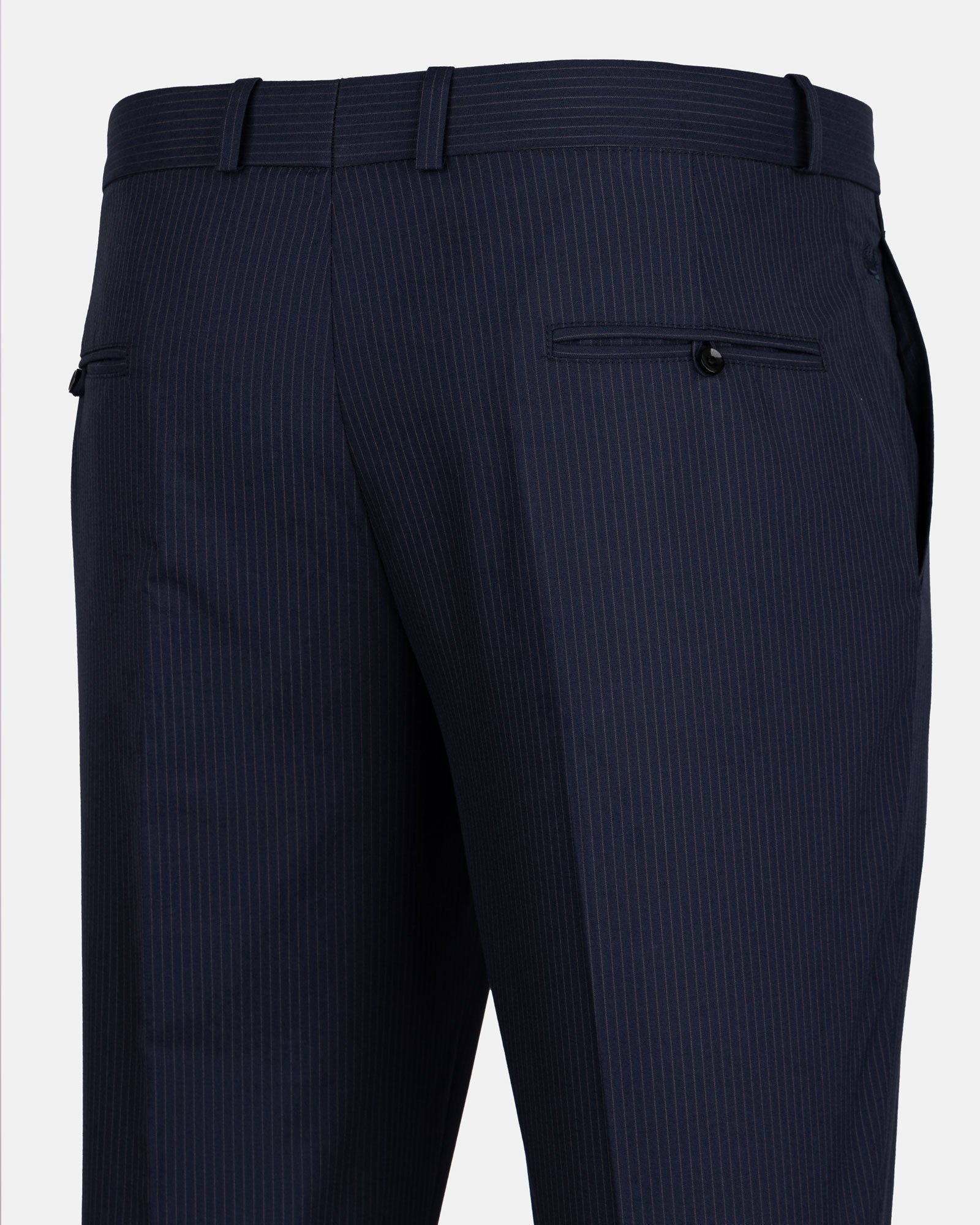 Palermo Blue Stripe Formal Cotton Pant - John Ellies