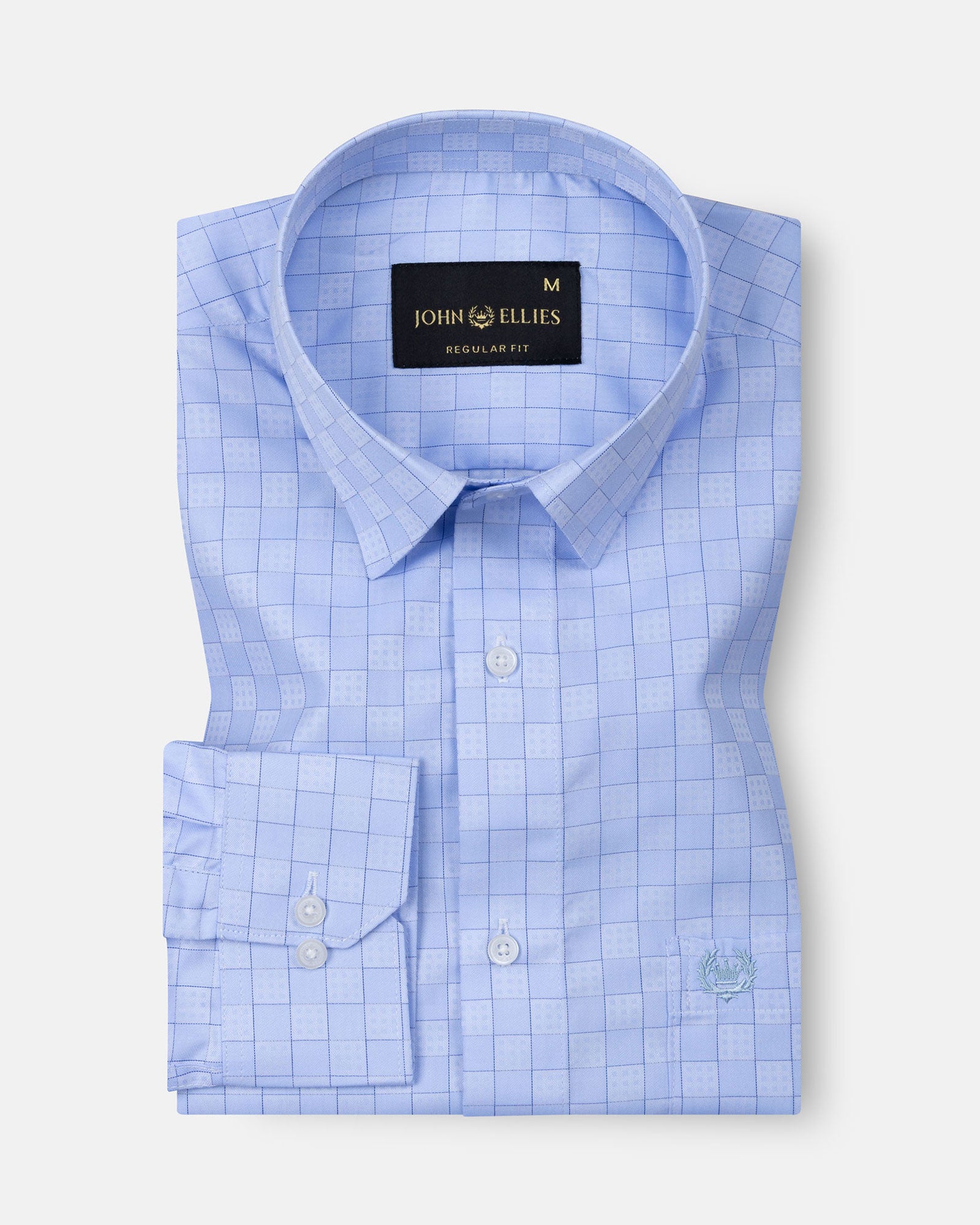 Cyron Blue Printed Cotton Shirt - John Ellies