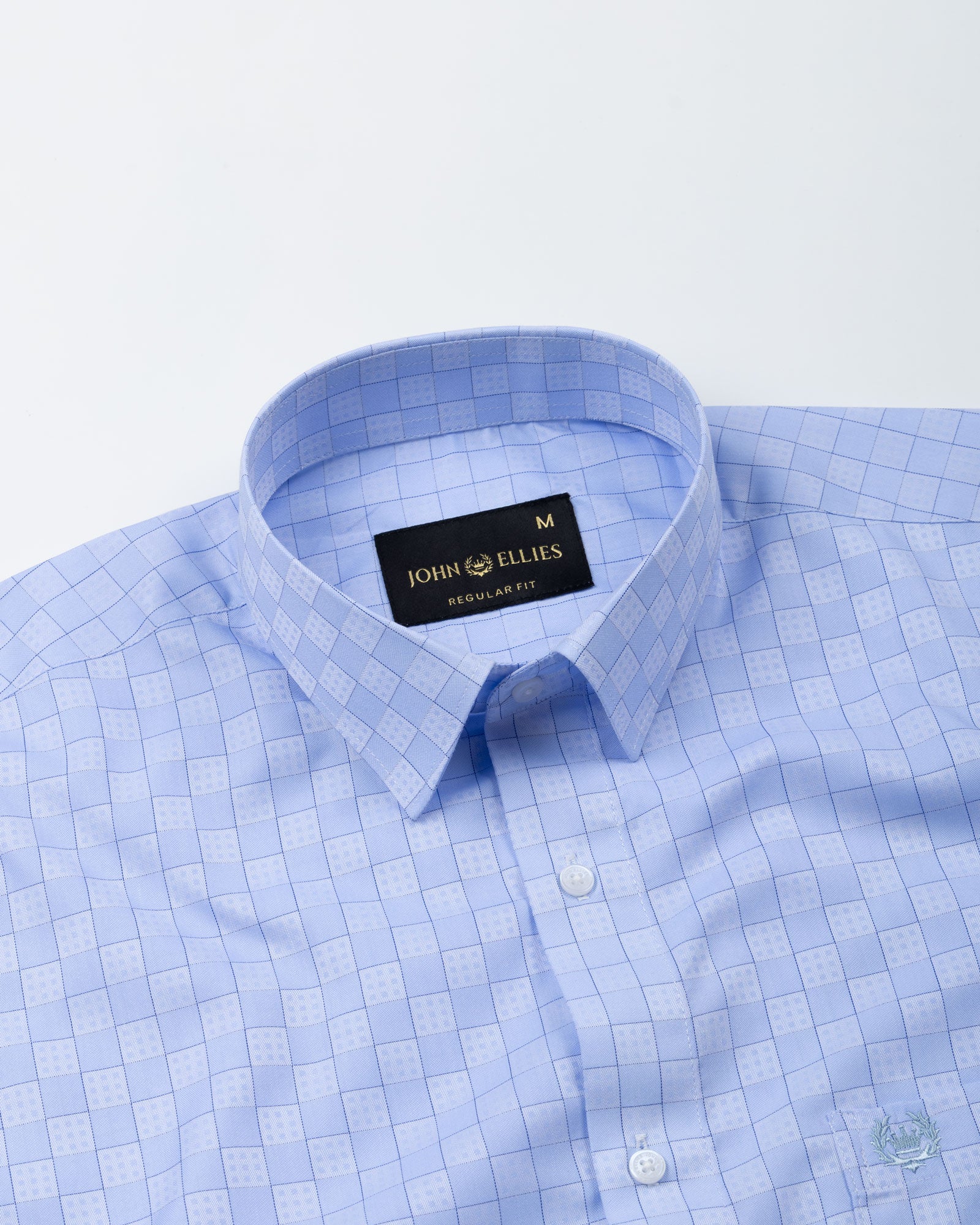 Cyron Blue Printed Cotton Shirt - John Ellies