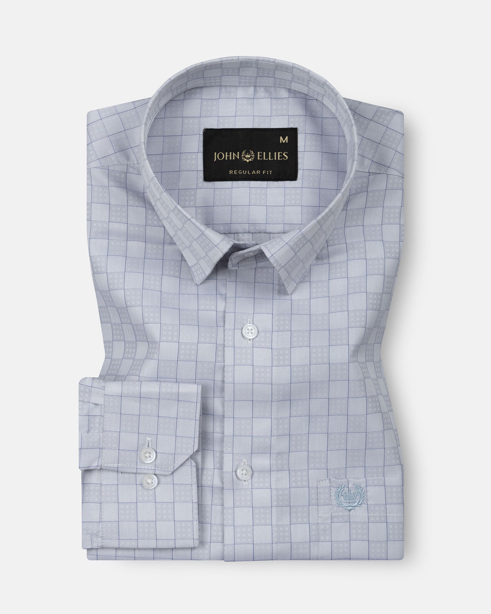 Cyron Silver Printed Cotton Shirt - John Ellies