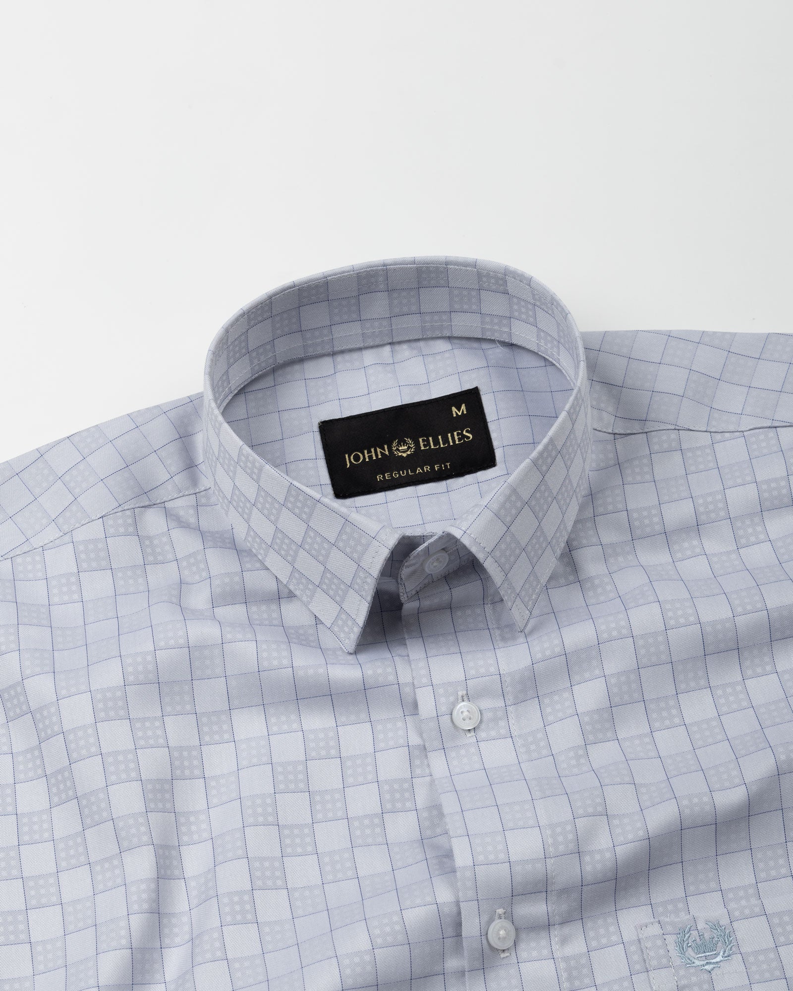 Cyron Silver Printed Cotton Shirt - John Ellies