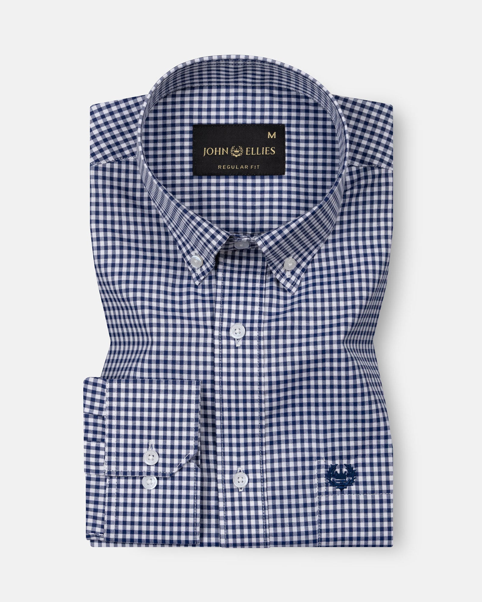 Lumea Navy Blue Front Placket Cotton Shirt - John Ellies