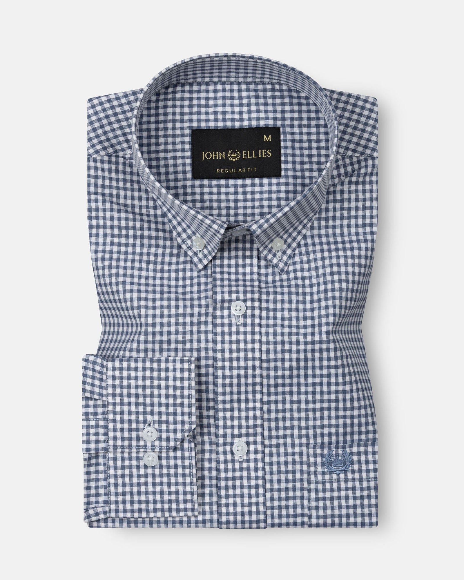 Lumea Grey Front Placket Cotton Shirt - John Ellies