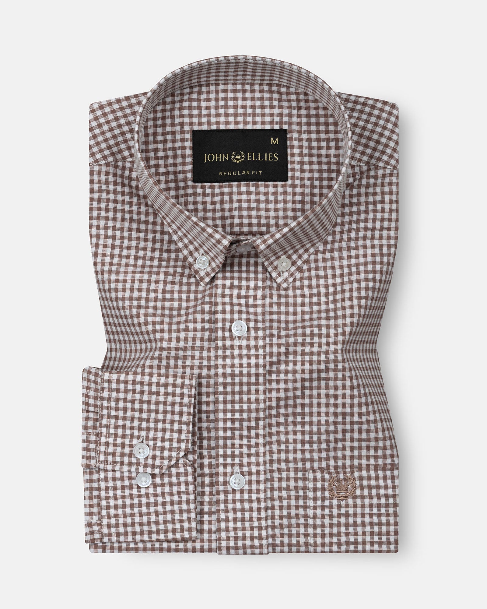 Lumea Brown Front Placket Cotton Shirt - John Ellies