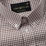 Lumea Brown Front Placket Cotton Shirt - John Ellies