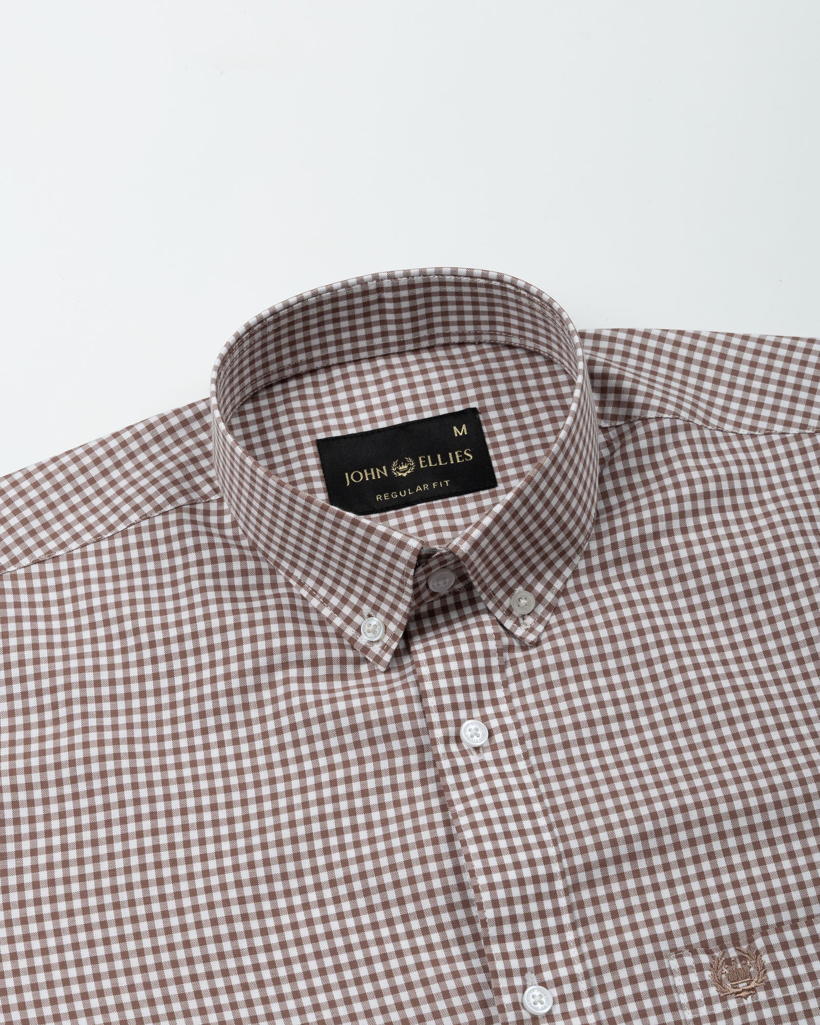 Lumea Brown Front Placket Cotton Shirt - John Ellies