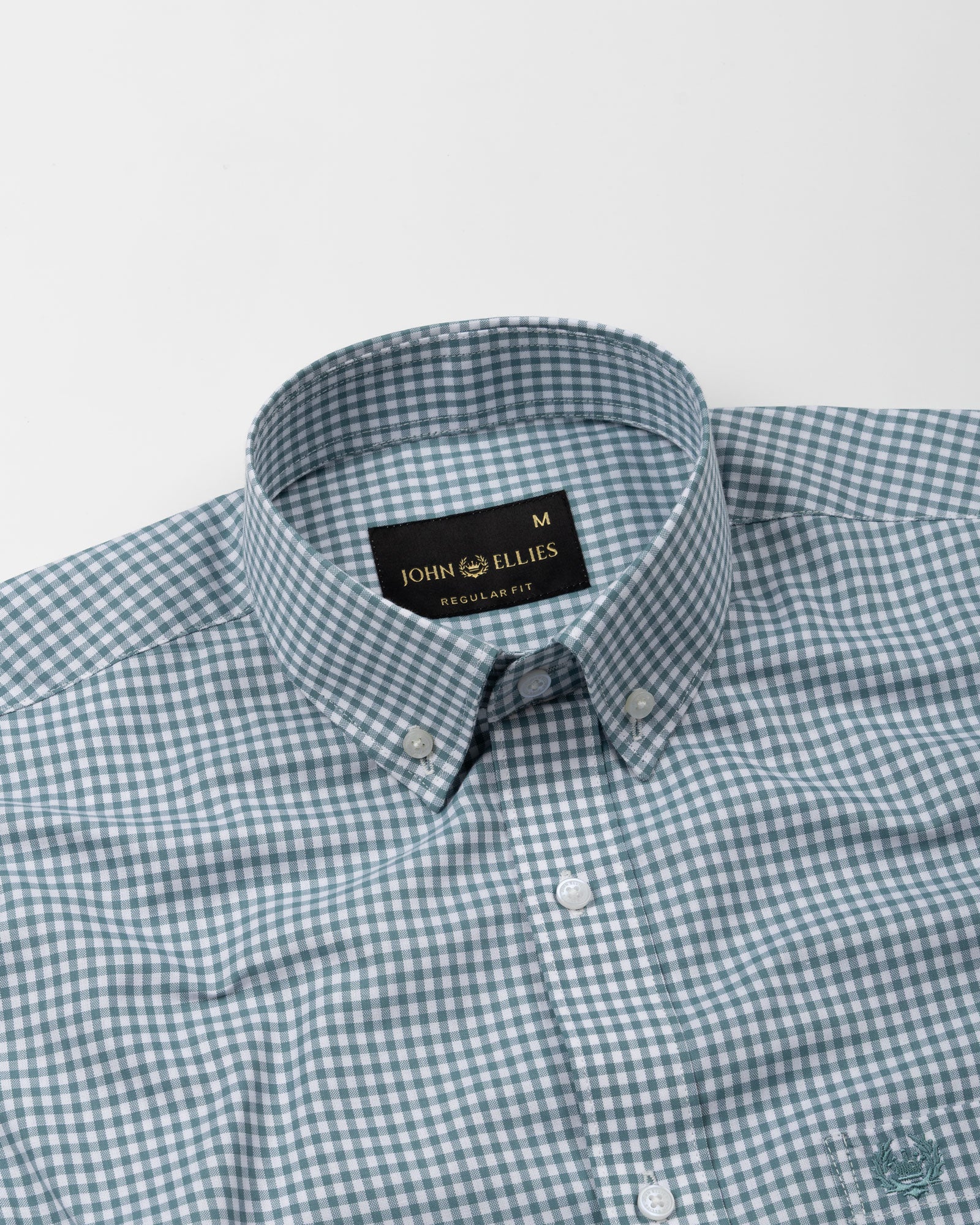 Lumea Teal Front Placket Cotton Shirt - John Ellies