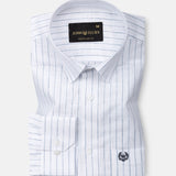 Lunar Teal Stripe Luxurious Linen Shirt - John Ellies