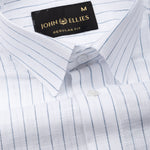 Lunar Teal Stripe Luxurious Linen Shirt - John Ellies