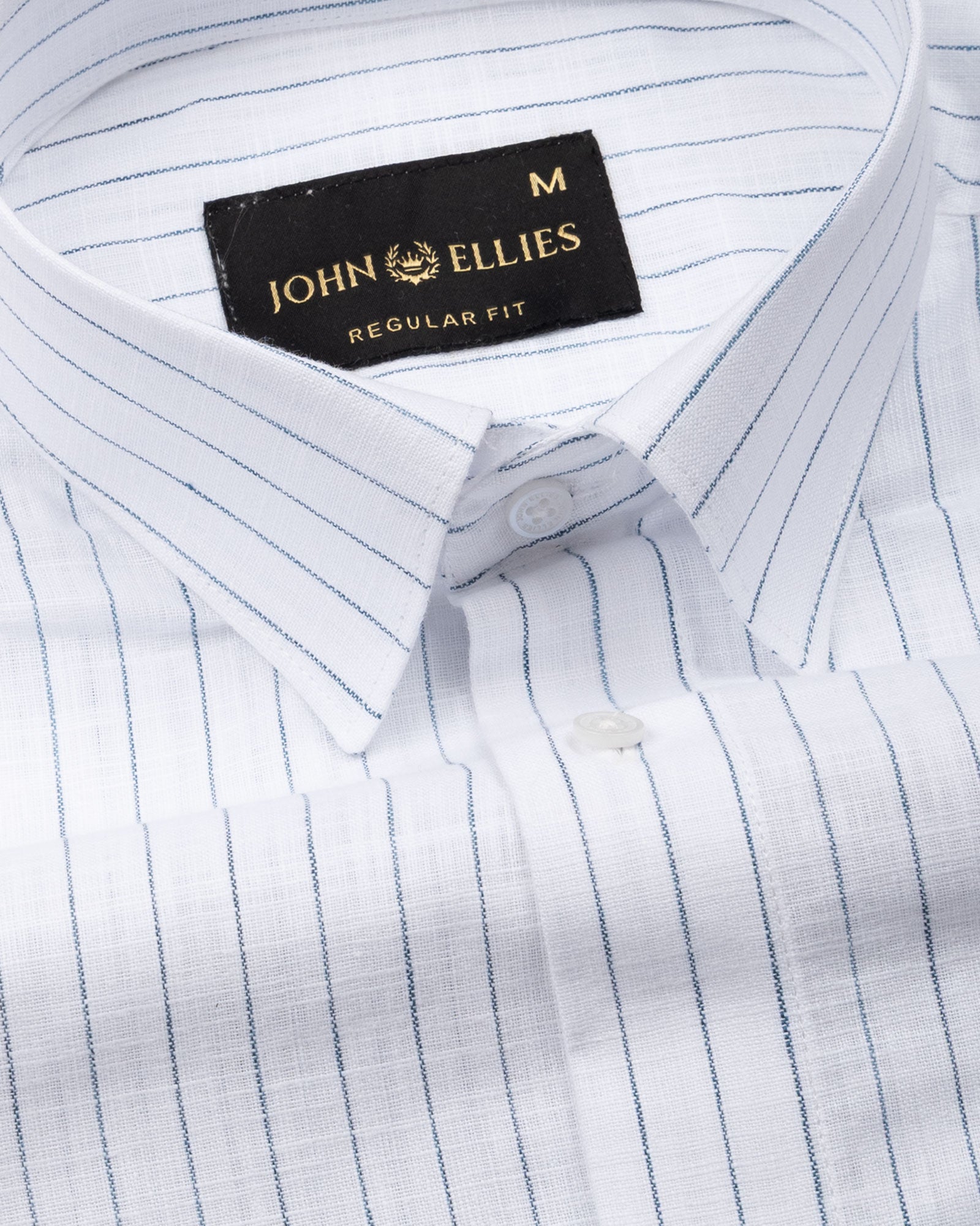 Lunar Teal Stripe Luxurious Linen Shirt - John Ellies