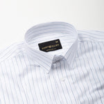 Lunar Teal Stripe Luxurious Linen Shirt - John Ellies