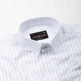 Lunar Teal Stripe Luxurious Linen Shirt - John Ellies