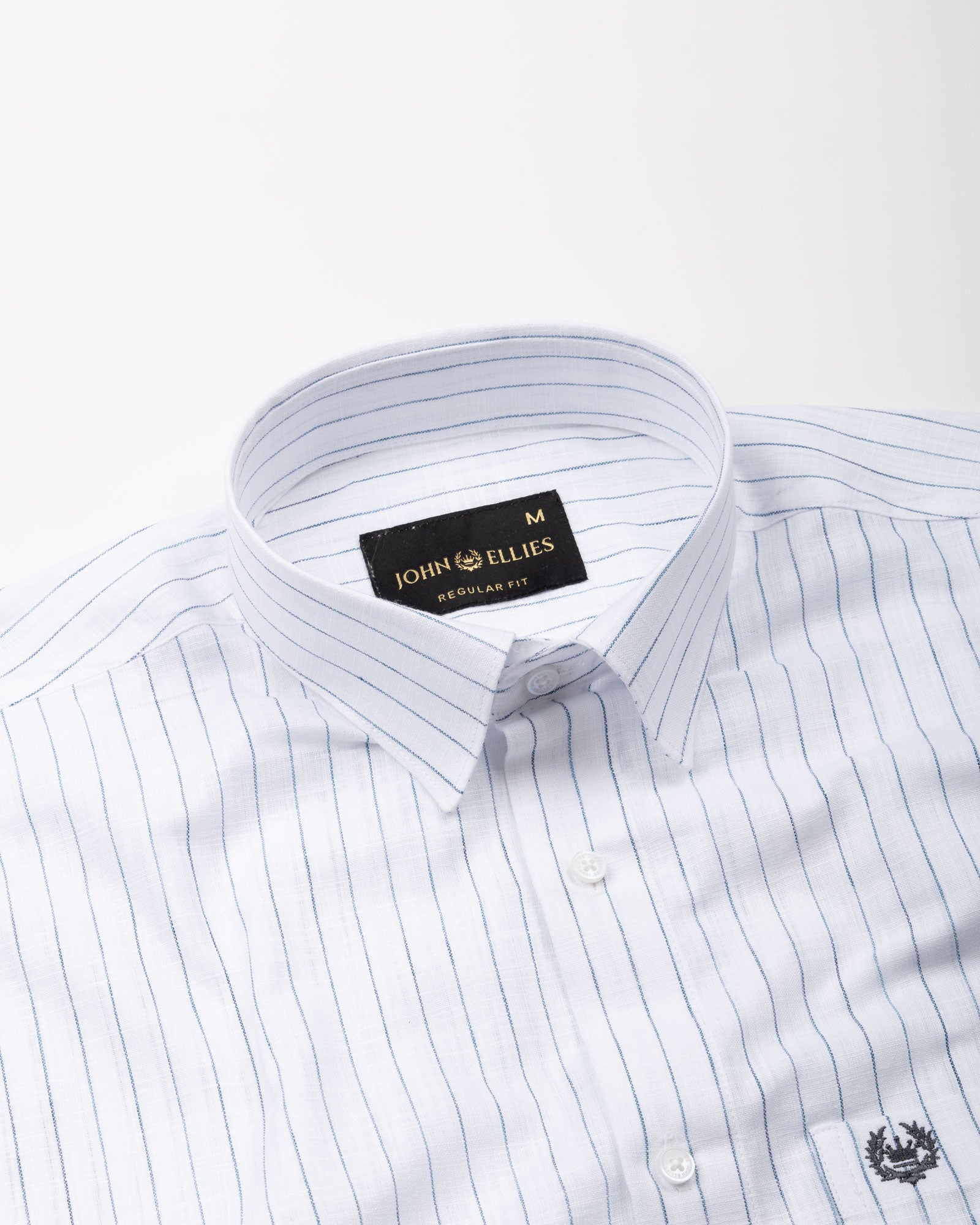 Lunar Teal Stripe Luxurious Linen Shirt - John Ellies