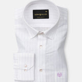 Lunar Purple Stripe Luxurious Linen Shirt - John Ellies
