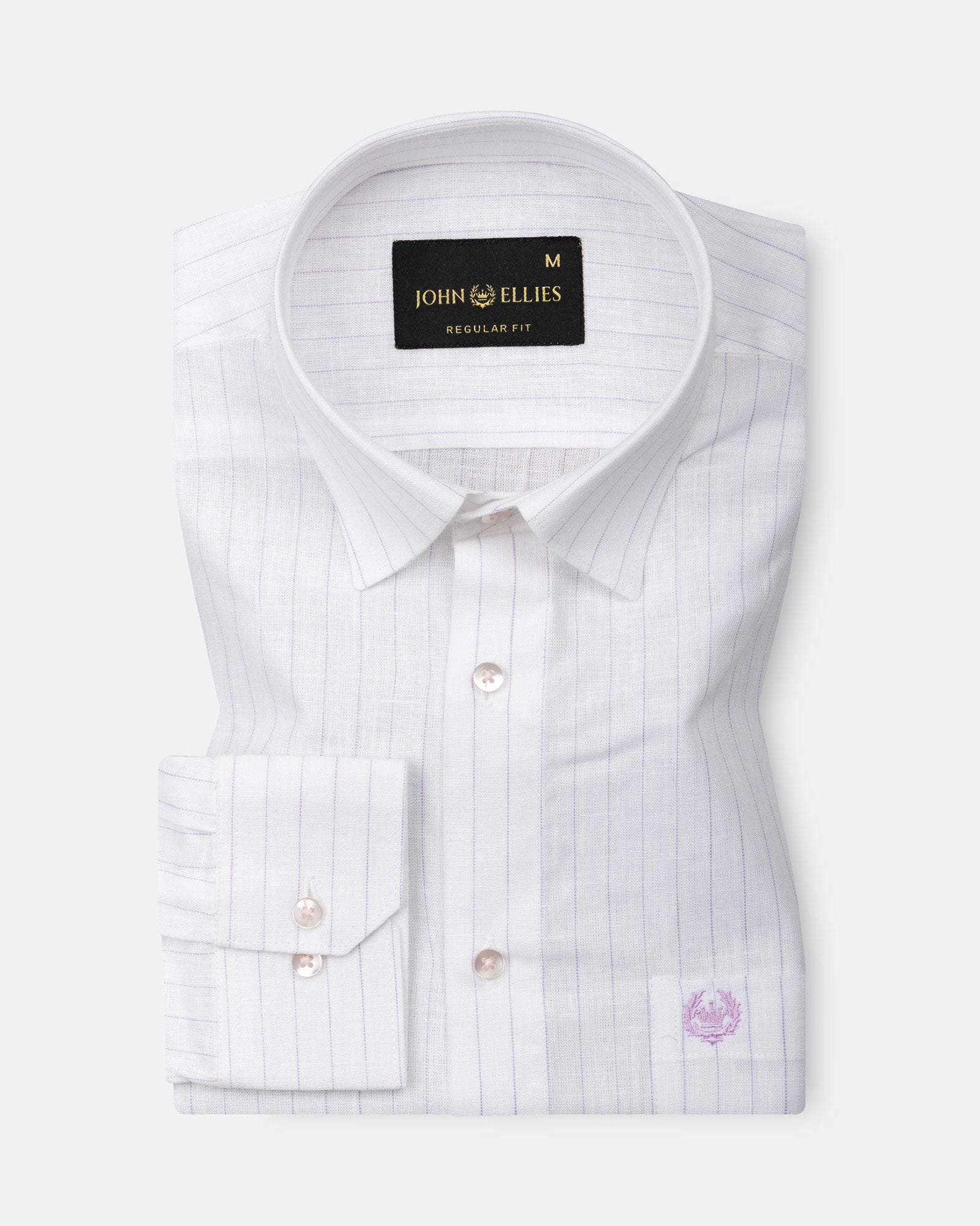 Lunar Purple Stripe Luxurious Linen Shirt - John Ellies