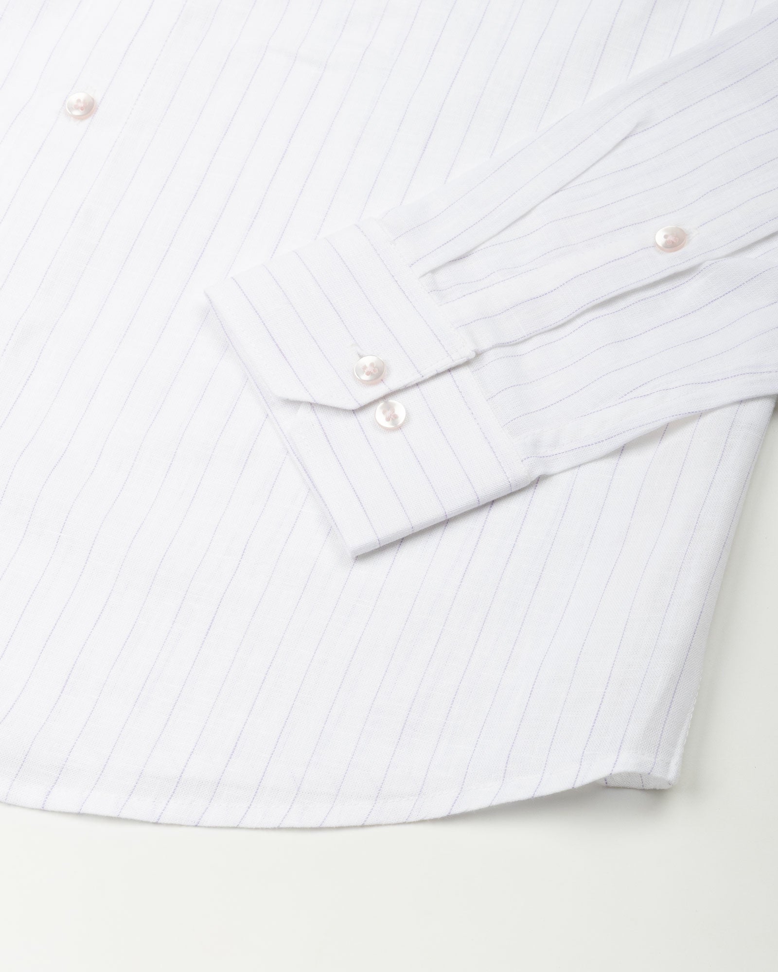 Lunar Purple Stripe Luxurious Linen Shirt - John Ellies