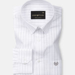 Lunar Grey Stripe Luxurious Linen Shirt - John Ellies