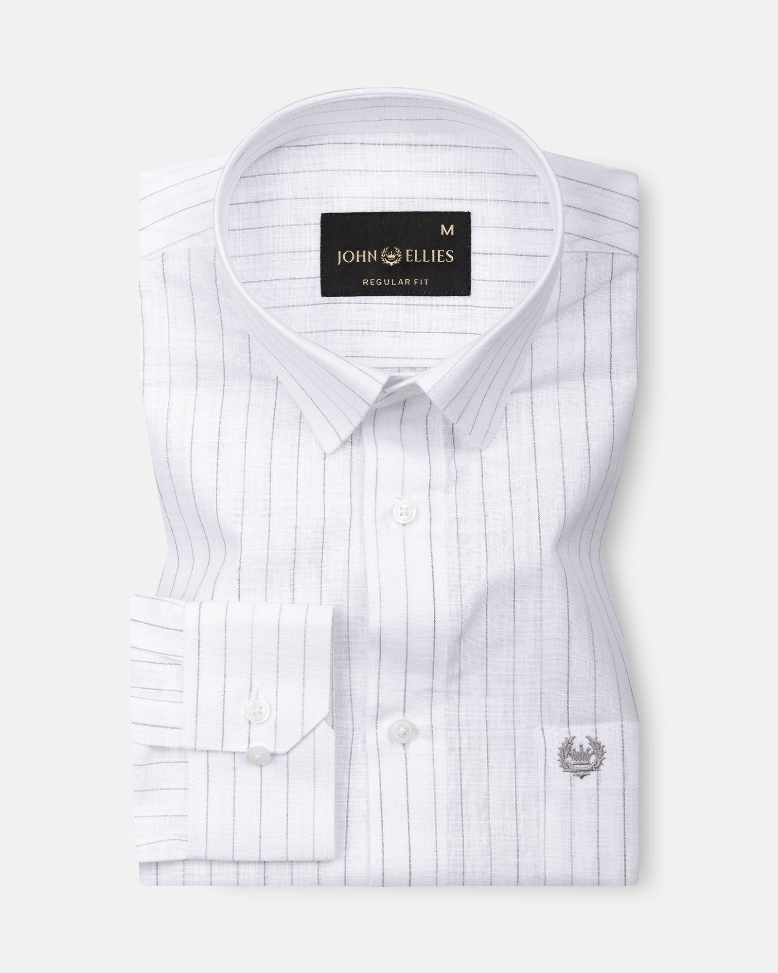 Lunar Grey Stripe Luxurious Linen Shirt - John Ellies