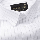 Lunar Grey Stripe Luxurious Linen Shirt - John Ellies