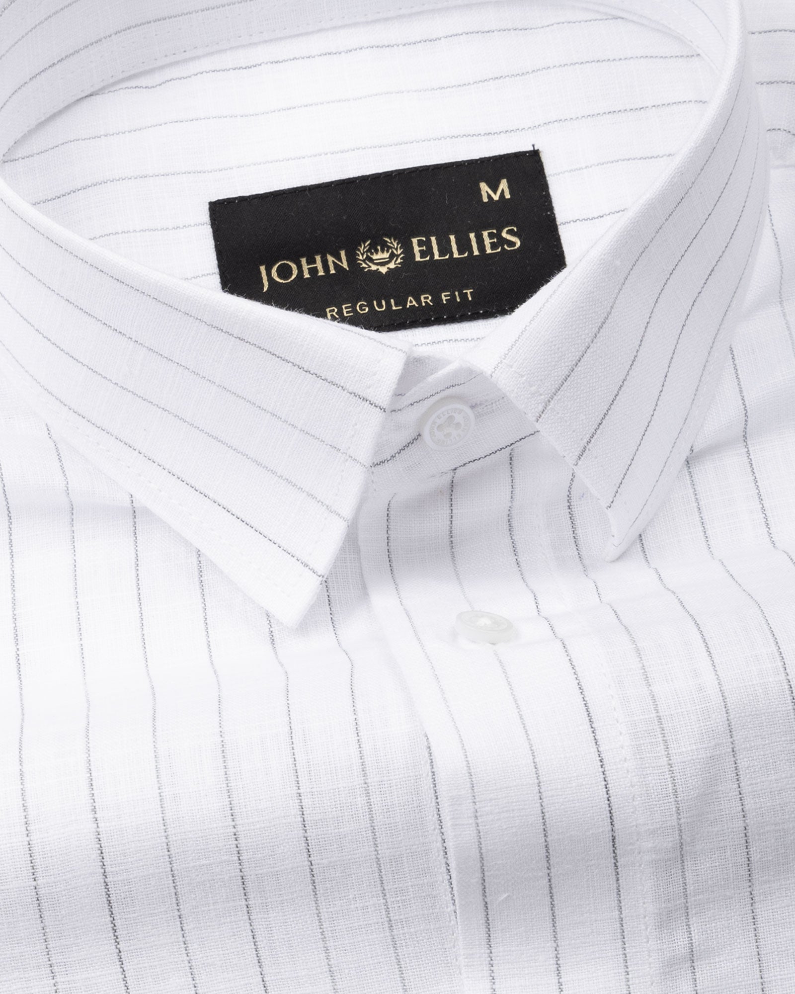 Lunar Grey Stripe Luxurious Linen Shirt - John Ellies