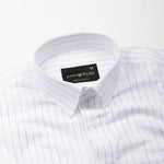 Lunar Grey Stripe Luxurious Linen Shirt - John Ellies