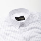 Lunar Grey Stripe Luxurious Linen Shirt - John Ellies