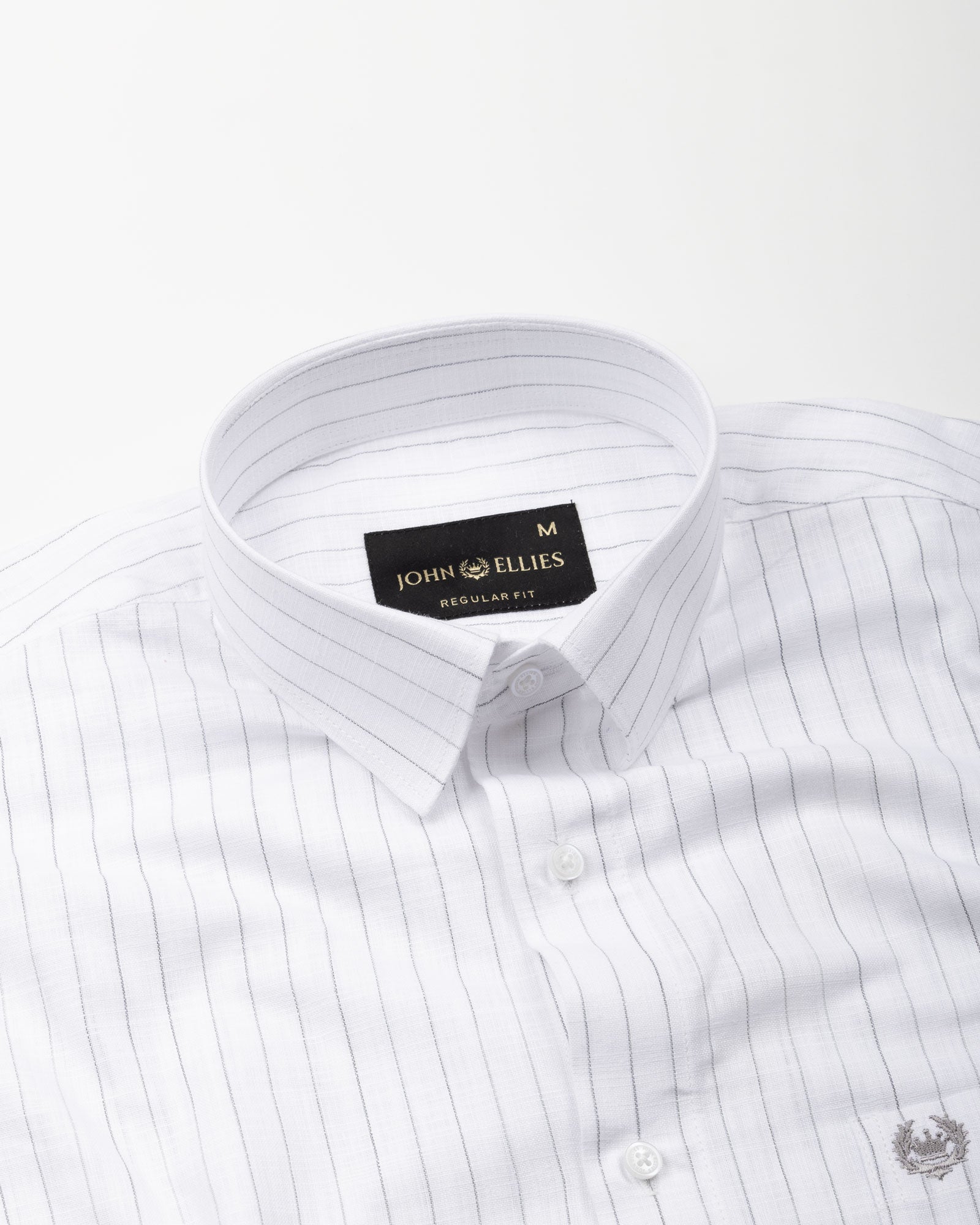Lunar Grey Stripe Luxurious Linen Shirt - John Ellies