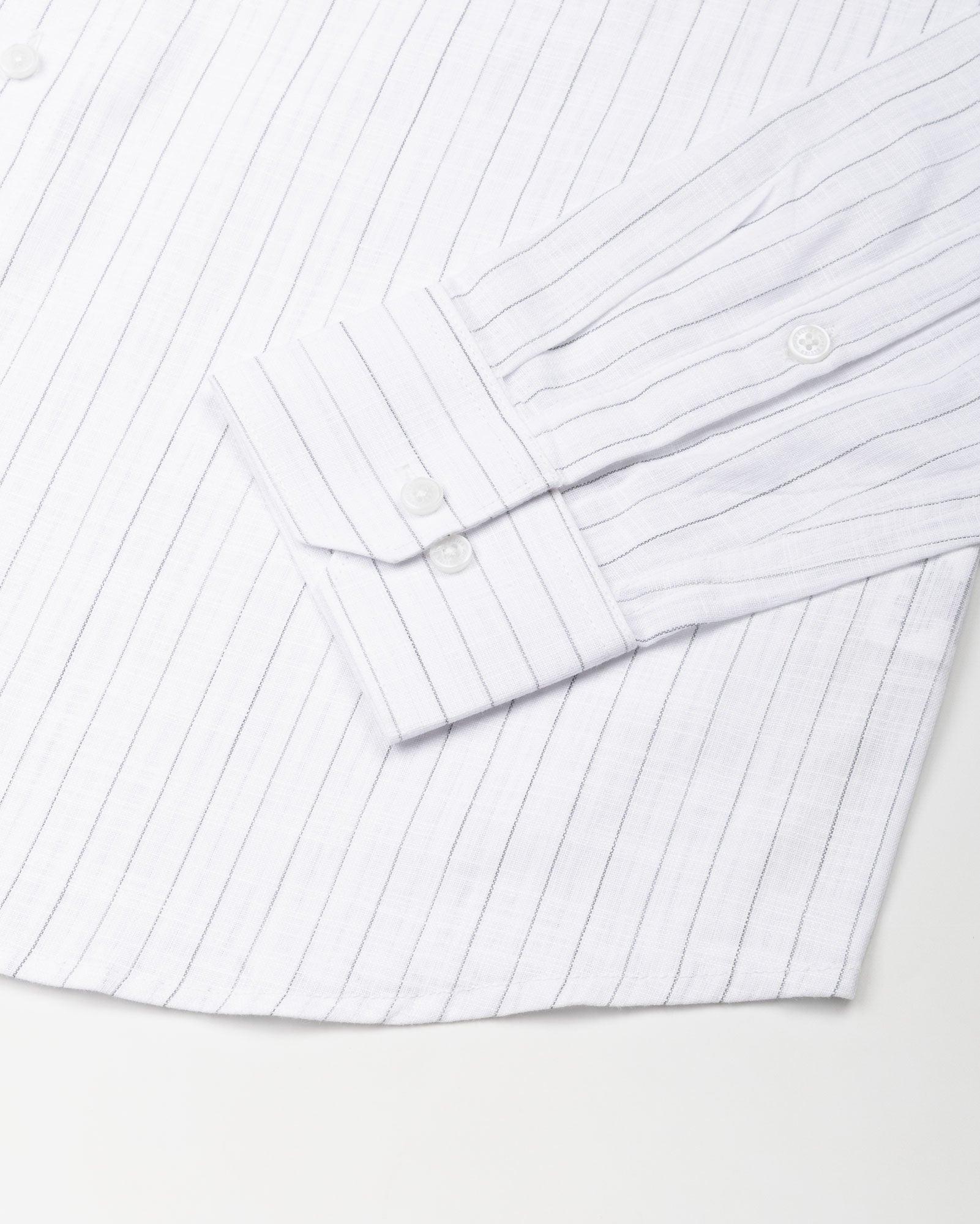 Lunar Grey Stripe Luxurious Linen Shirt - John Ellies