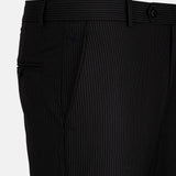Palermo Black Stripe Formal Cotton Pant - John Ellies