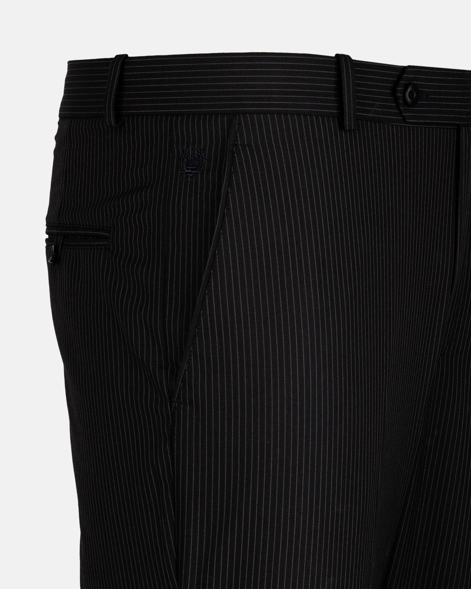 Palermo Black Stripe Formal Cotton Pant - John Ellies