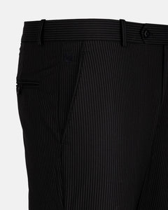 Palermo Black Stripe Formal Cotton Pant - John Ellies