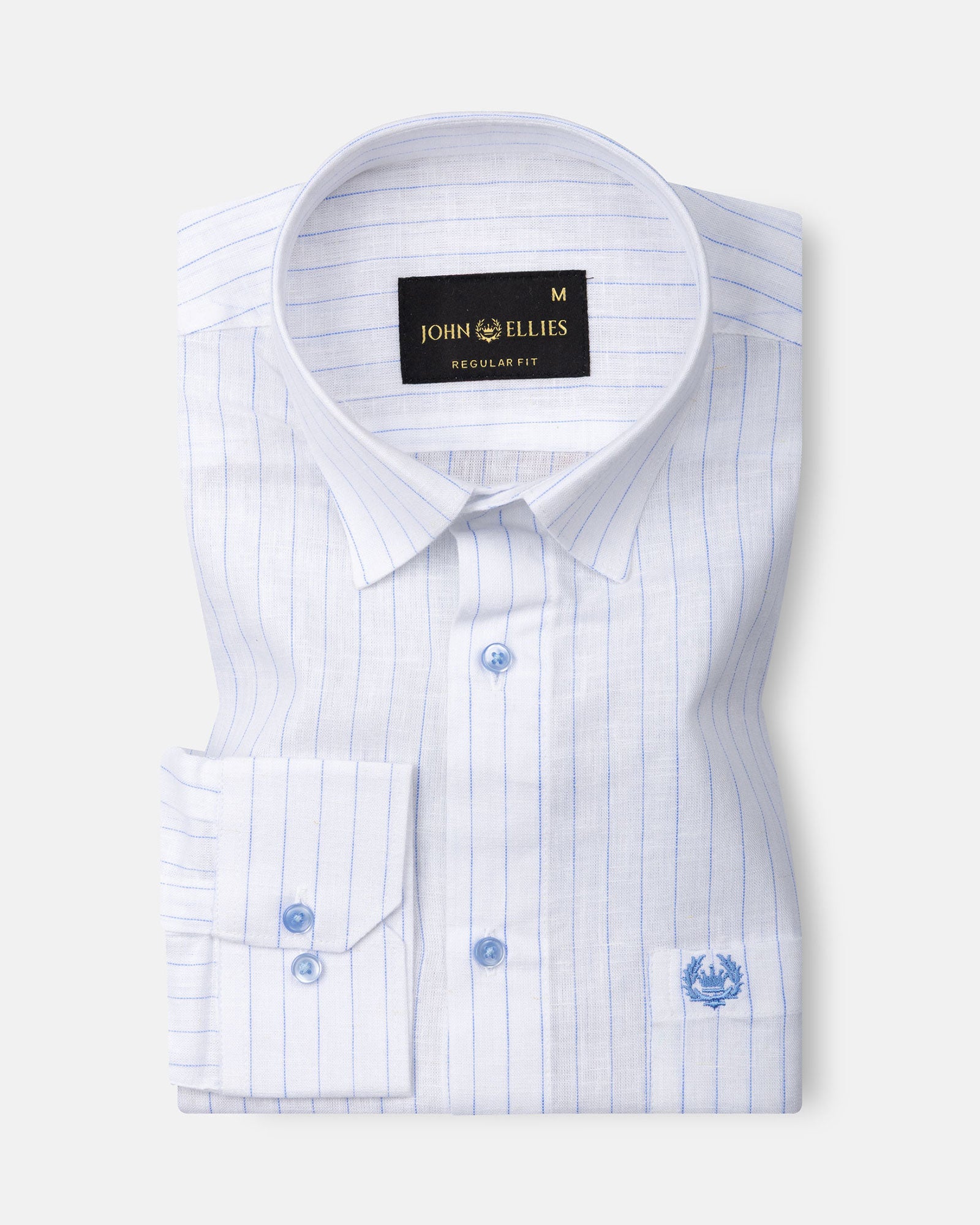 Lunar Blue Stripe Luxurious Linen Shirt - John Ellies