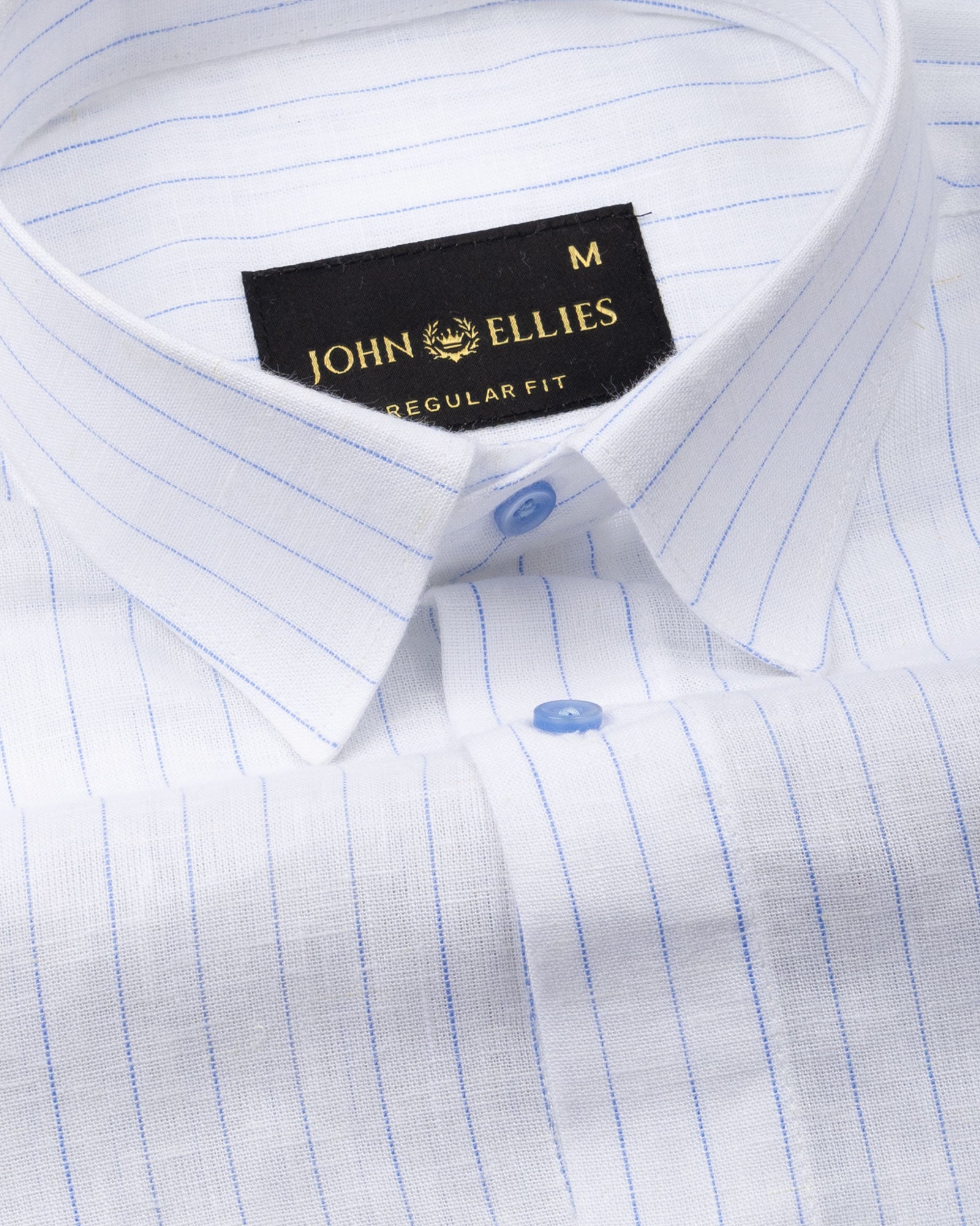 Lunar Blue Stripe Luxurious Linen Shirt - John Ellies