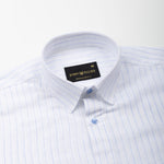 Lunar Blue Stripe Luxurious Linen Shirt - John Ellies