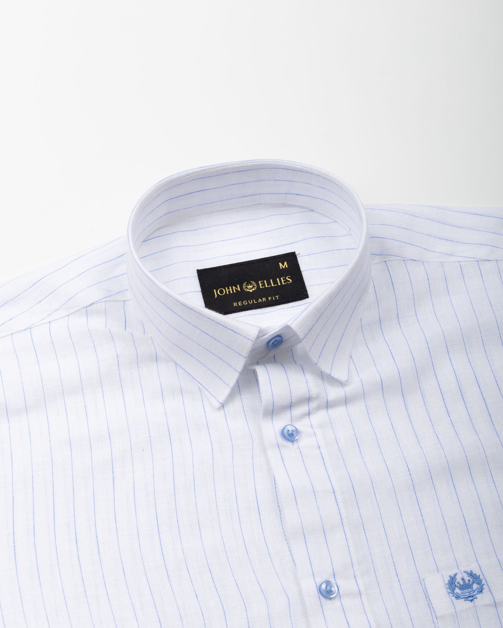 Lunar Blue Stripe Luxurious Linen Shirt - John Ellies