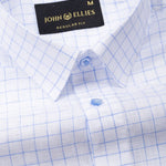 Lunar Blue Check Luxurious Linen Shirt - John Ellies