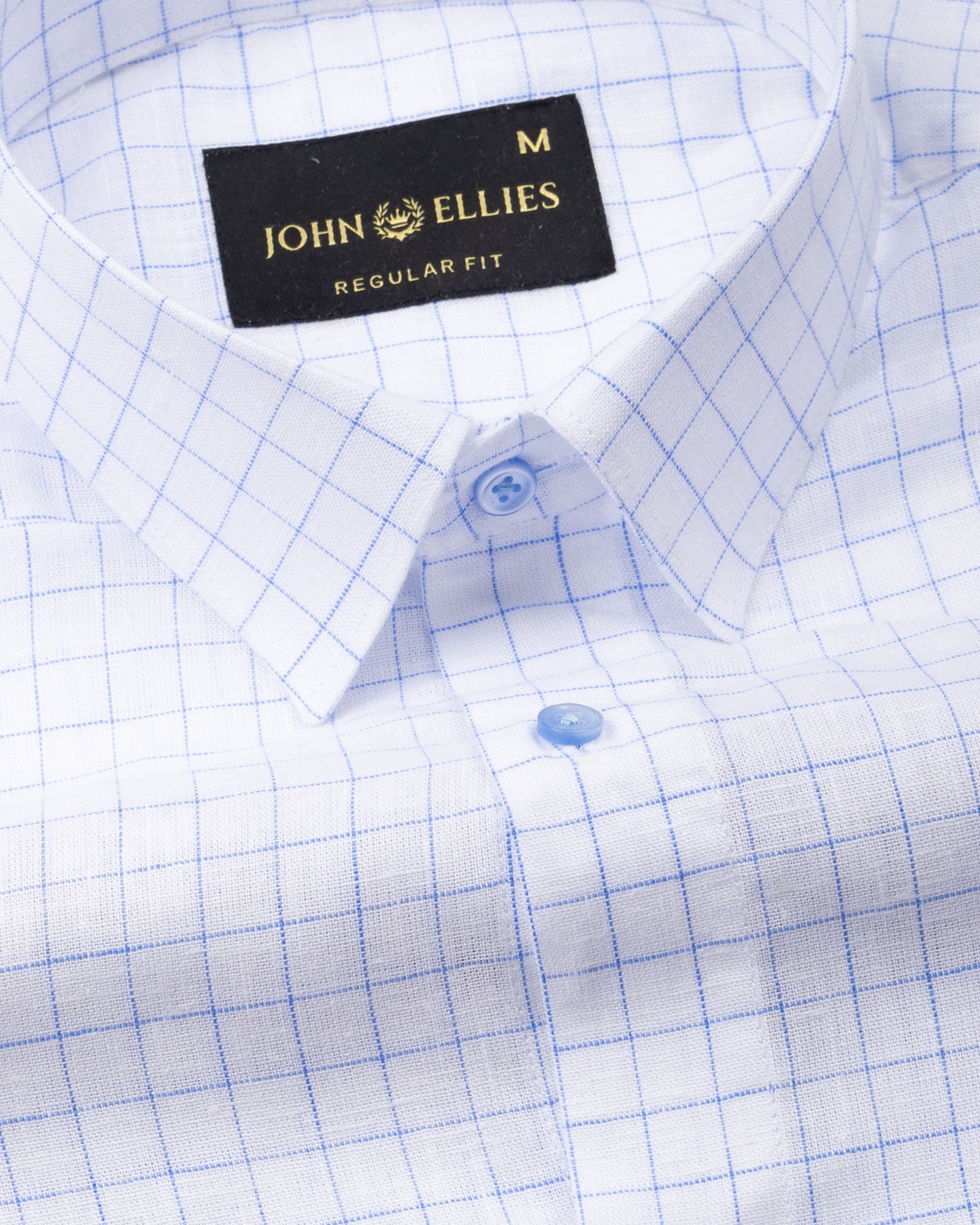 Lunar Blue Check Luxurious Linen Shirt - John Ellies