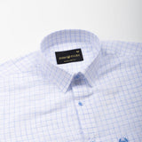 Lunar Blue Check Luxurious Linen Shirt - John Ellies