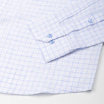 Lunar Blue Check Luxurious Linen Shirt - John Ellies