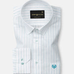 Lunar Green Stripe Luxurious Linen Shirt - John Ellies