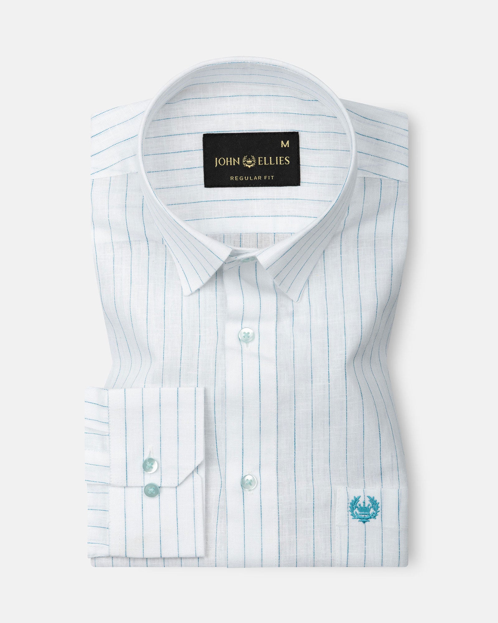 Lunar Green Stripe Luxurious Linen Shirt - John Ellies