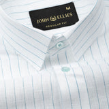 Lunar Green Stripe Luxurious Linen Shirt - John Ellies