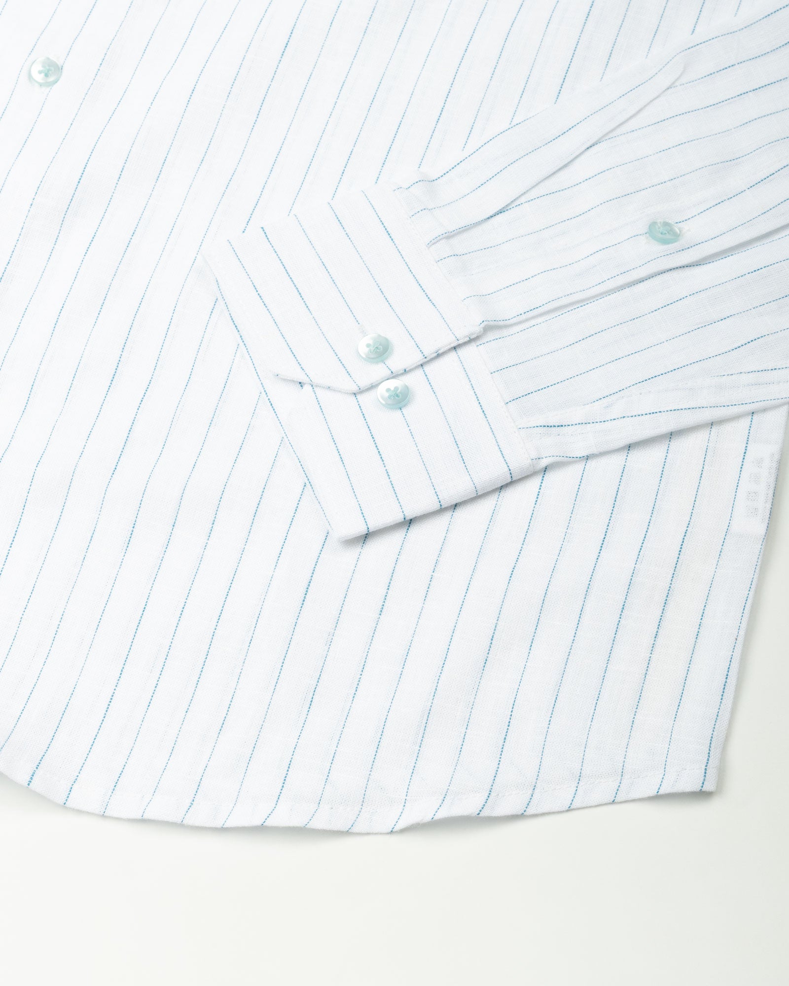 Lunar Green Stripe Luxurious Linen Shirt - John Ellies